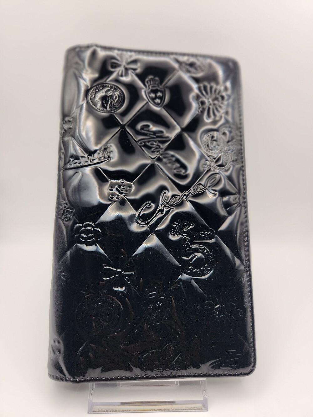 Chanel Black "Lucky Symbols" Patent Leather Bifold Long Wallet